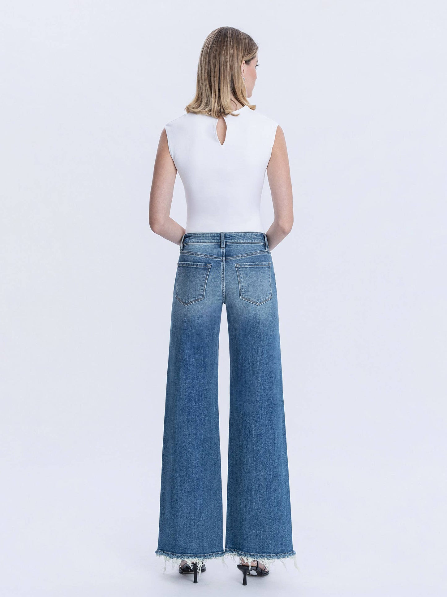 Mid Rise Medium Dark Wide Jeans - COMING SOON