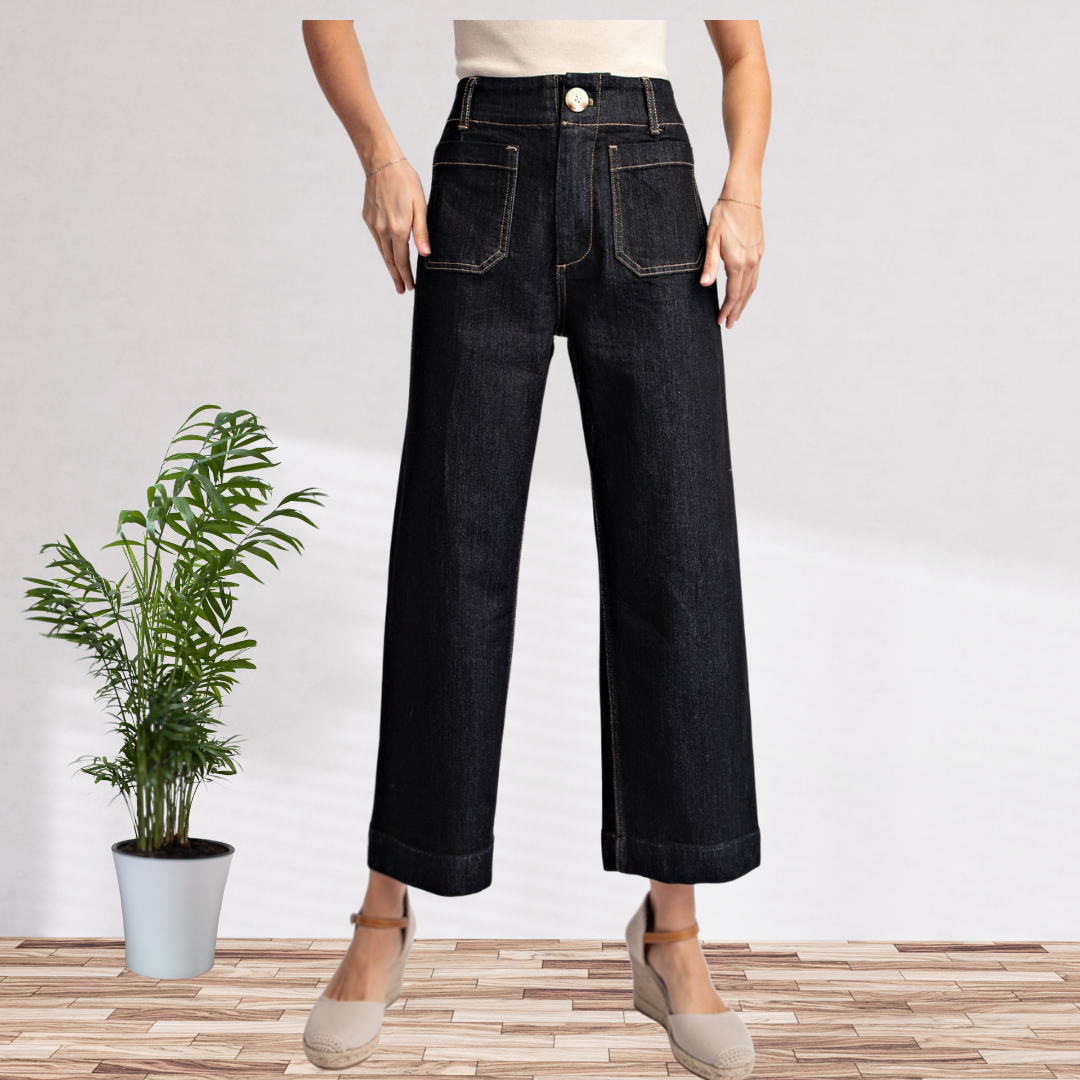Black Cropped Denim Pant
