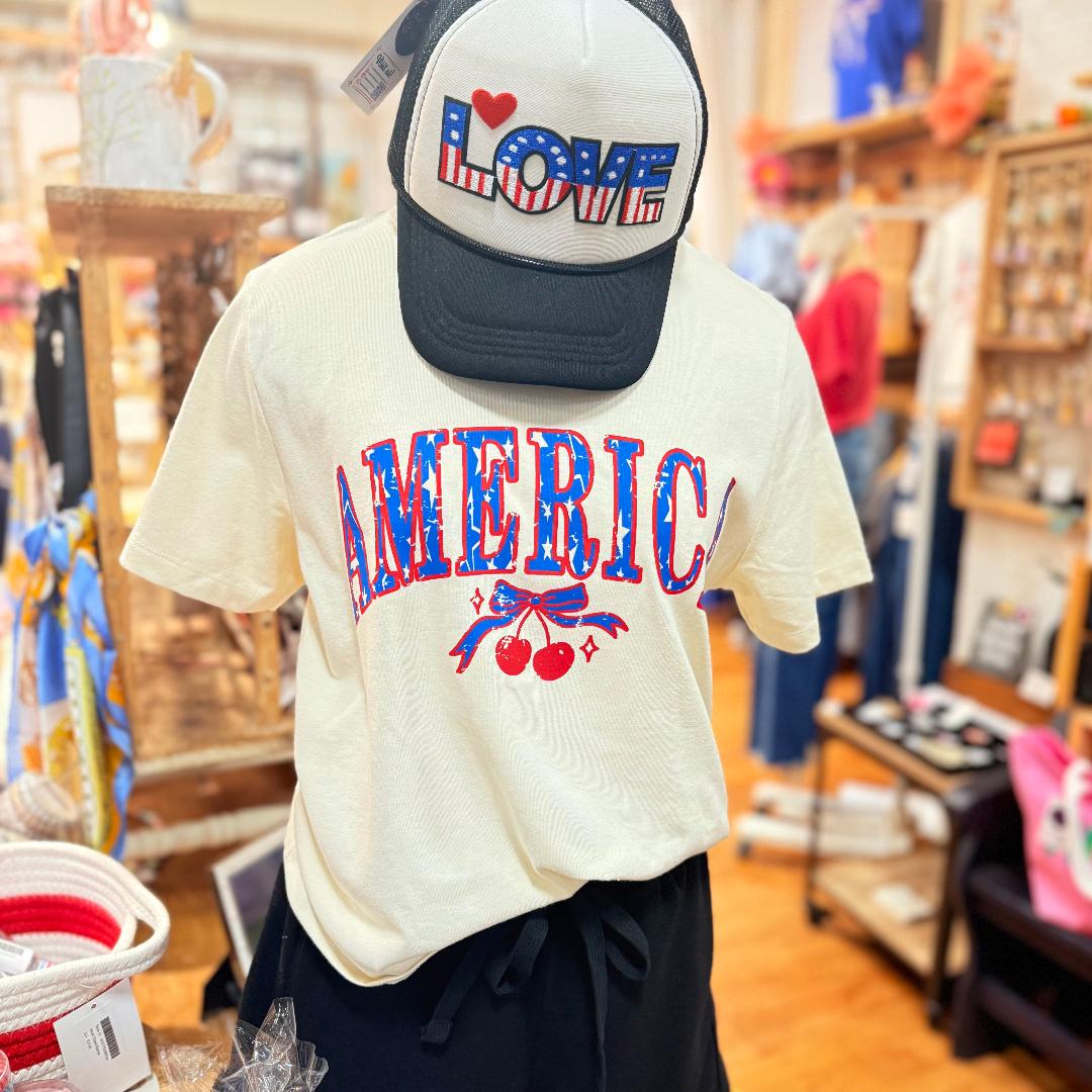 Cream "America Cherry" Tee