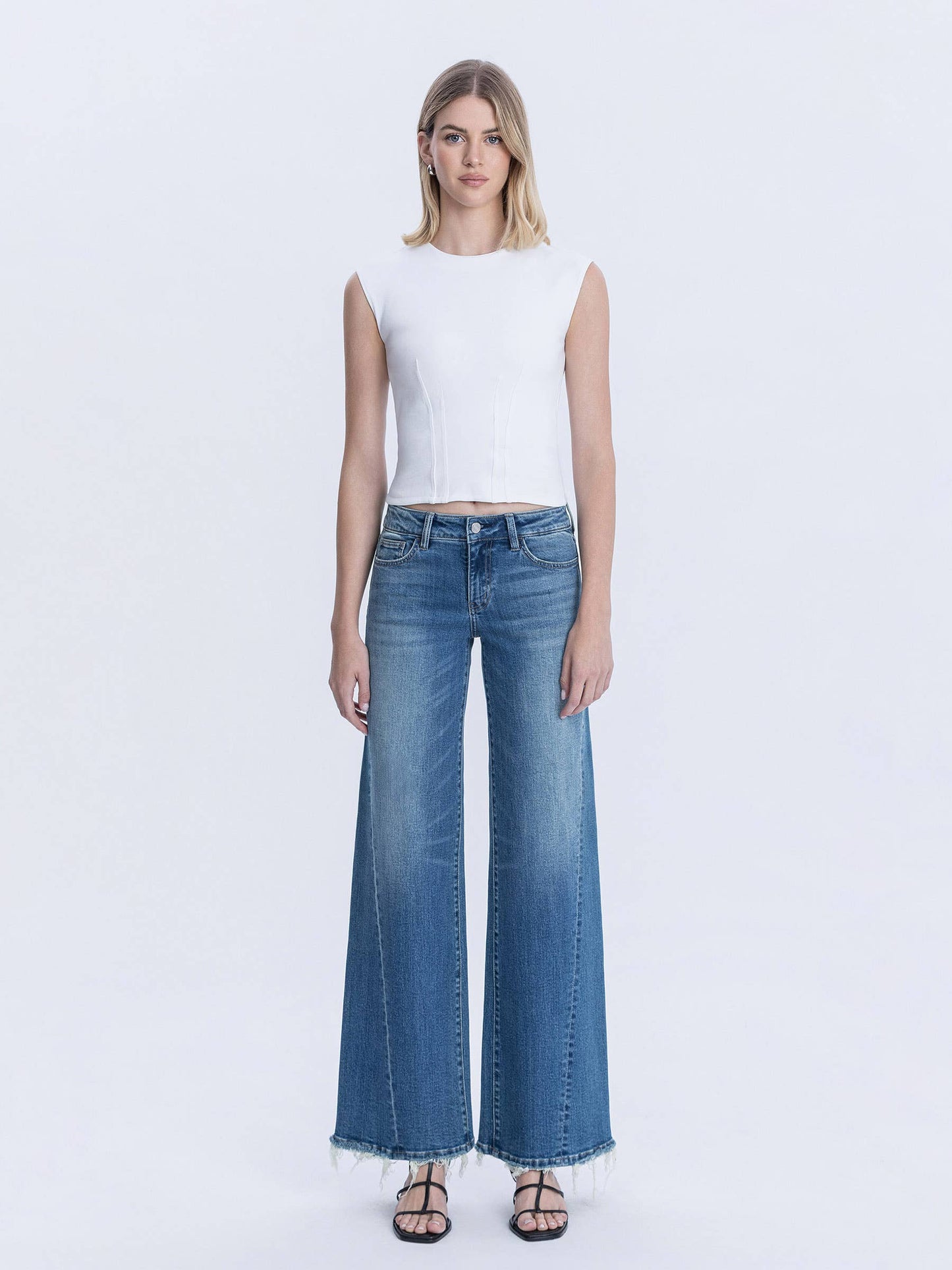 Mid Rise Medium Dark Wide Jeans - COMING SOON