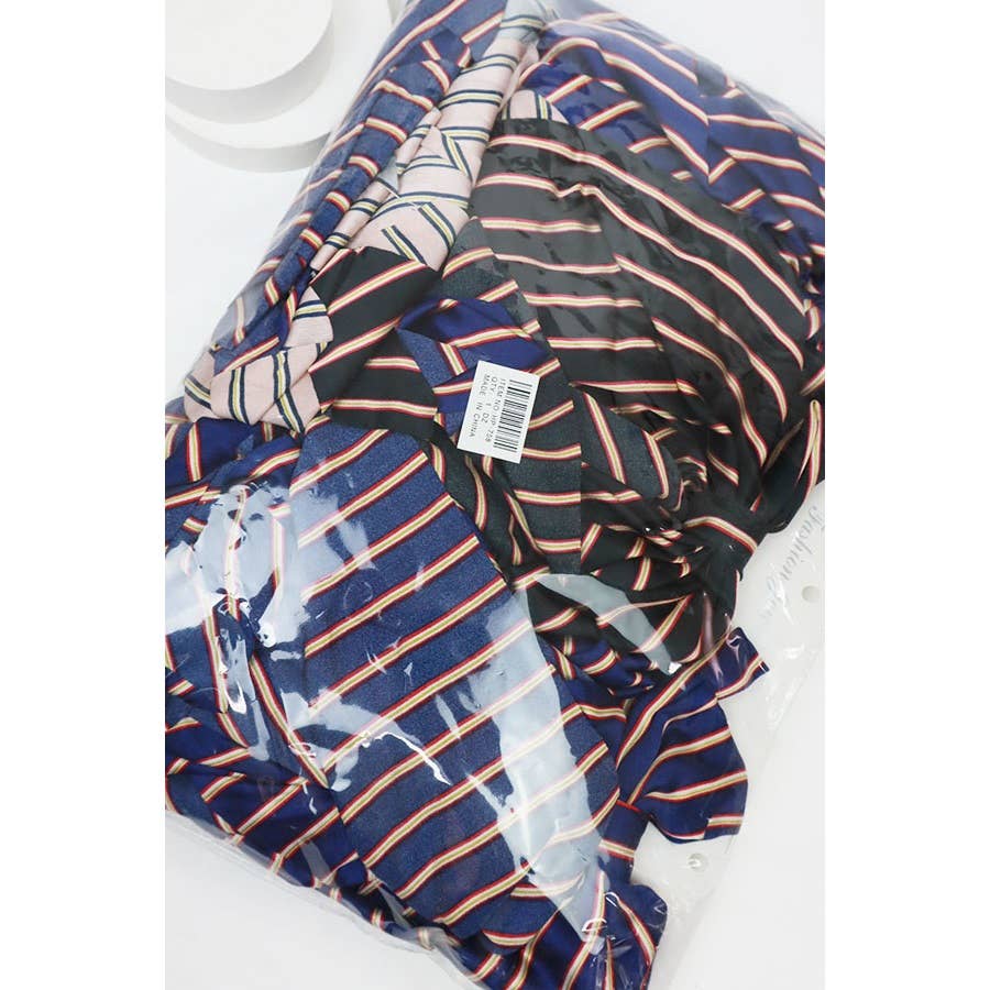 Stripe Satin Bow Long Tail Alligator Hair Clip