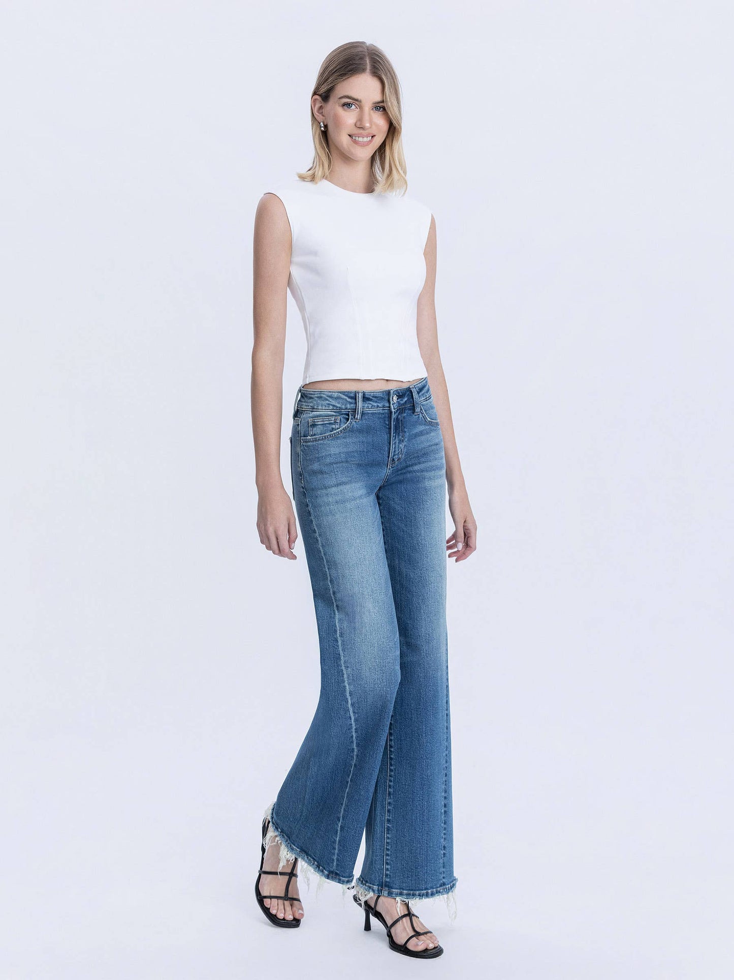 Mid Rise Medium Dark Wide Jeans - COMING SOON
