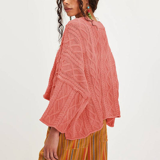 Coral Cable Knit Sweater