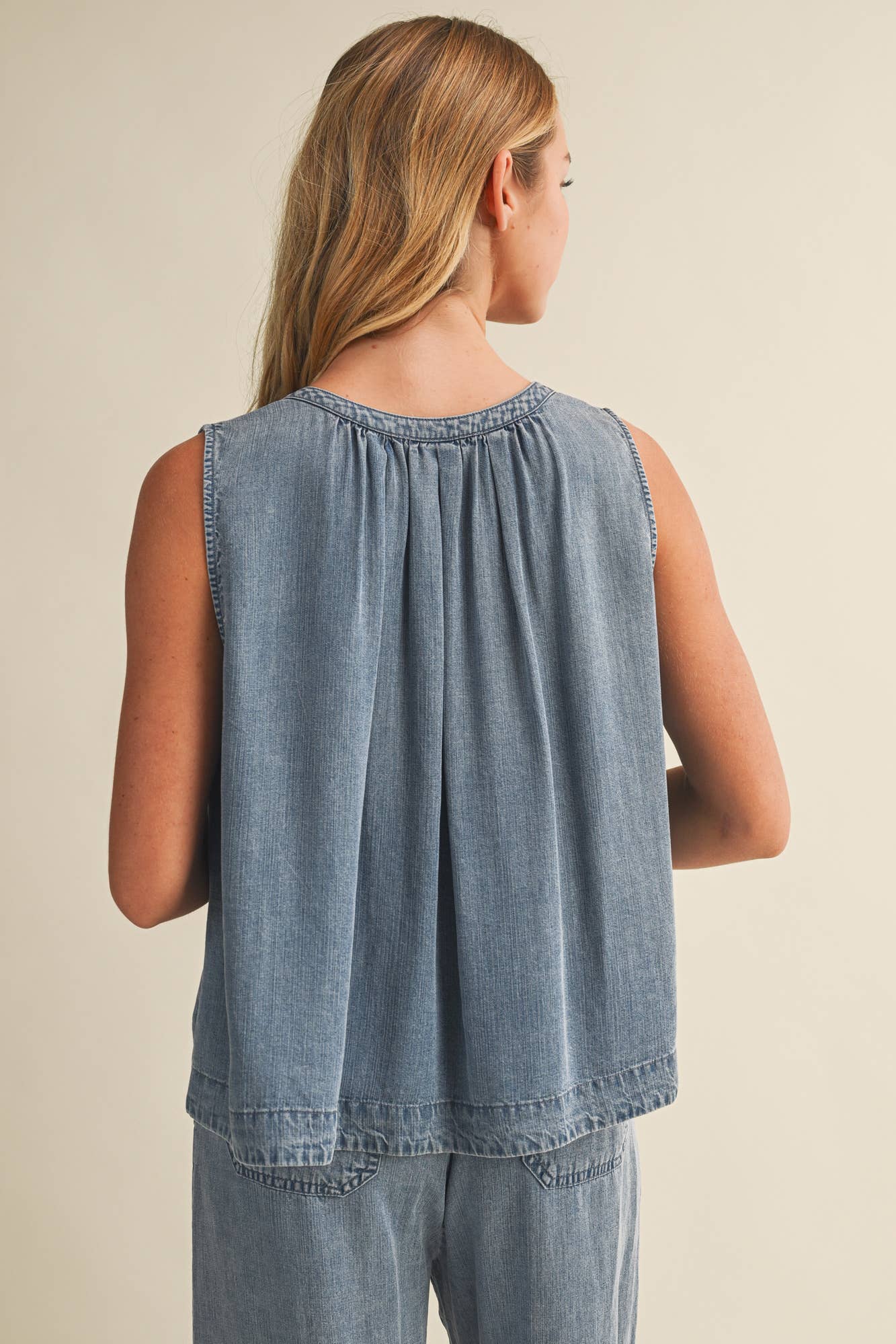Sleeveless Denim Top