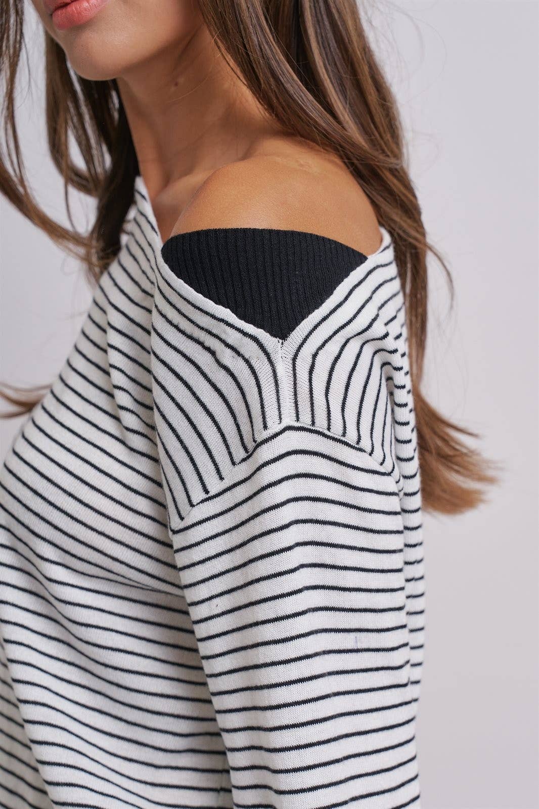 Striped One-Shoulder Top
