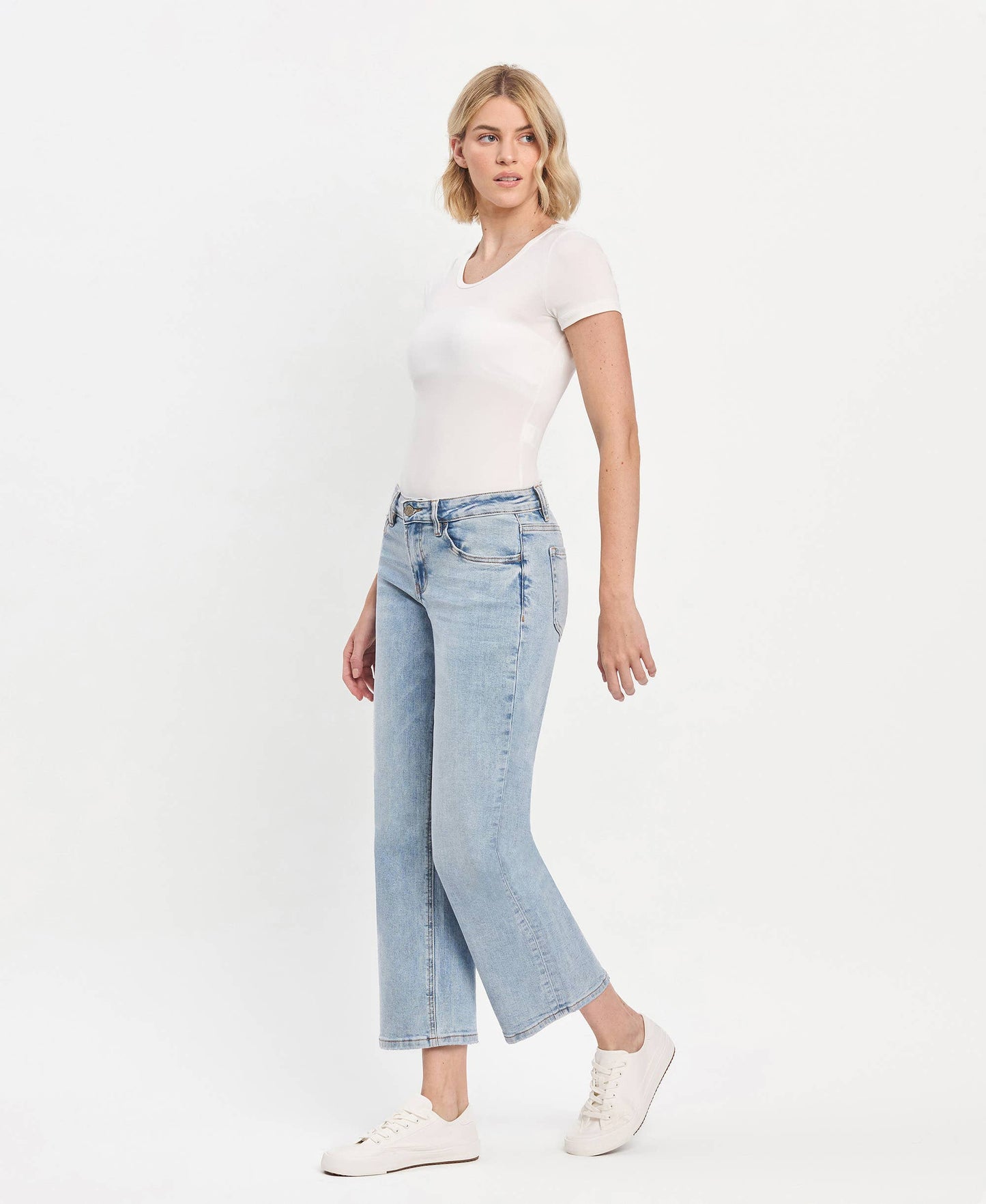 Mid Rise Light Wash Dad Jeans
