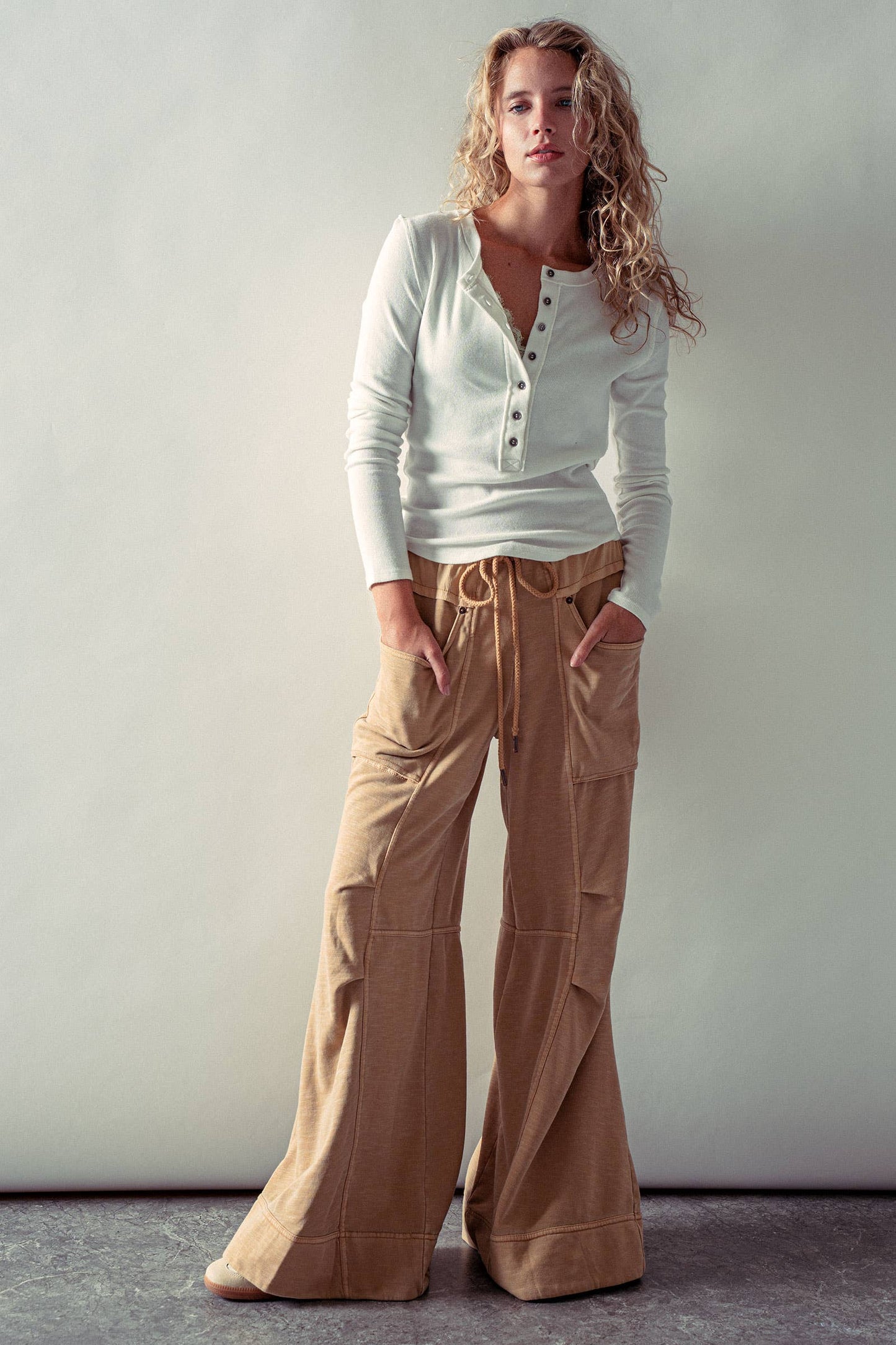 Ribbed Henley Long Sleeve Top - COMING SOON