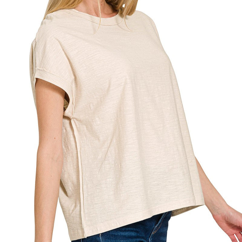 Sand Beige Short Sleeve Tee