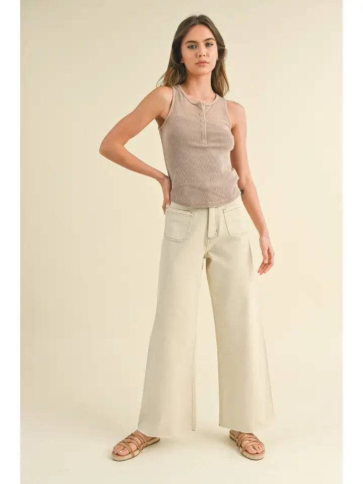 Cream Washed Denim
