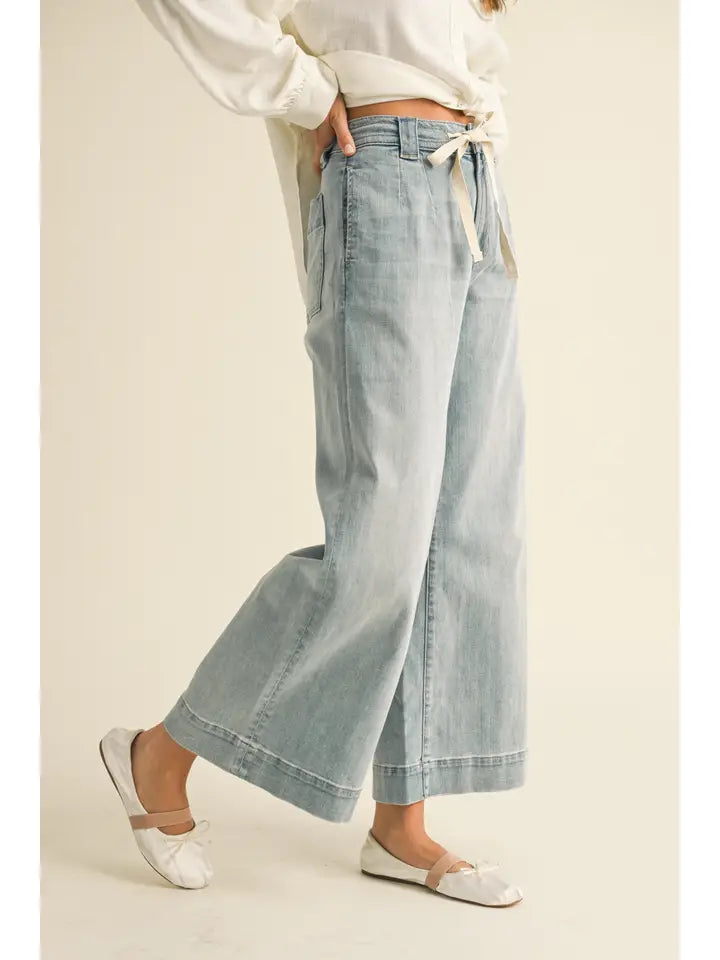 Washed Denim with Tie