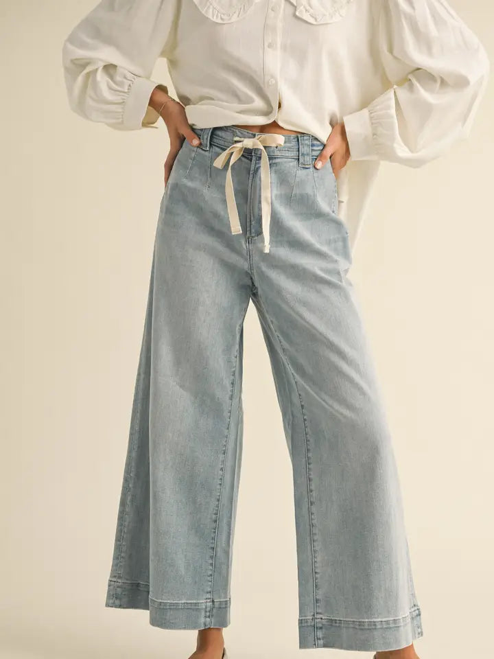 Washed Denim with Tie