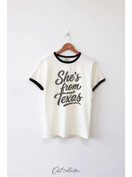 She's from Texas Ringer Tee