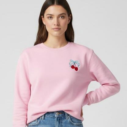 Pink Cherry/Bow Sweatshirt