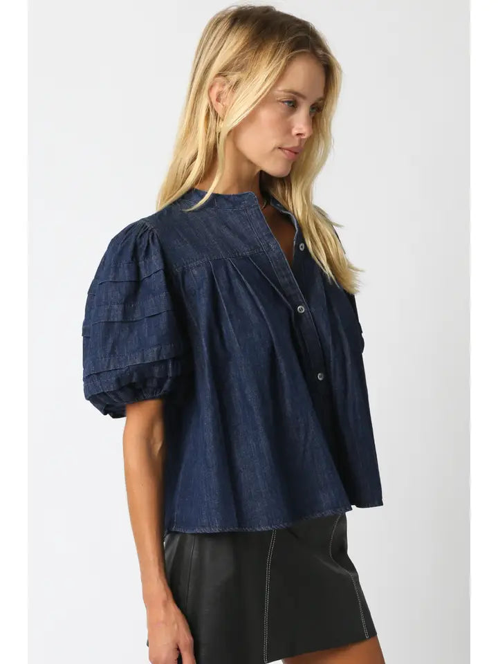 Denim Button Up Top