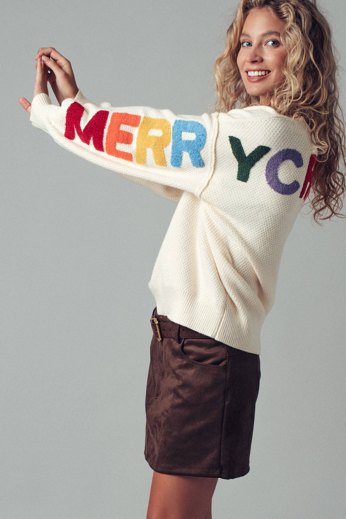 Merry Christmas Lettering Knit Sweater - COMING SOON