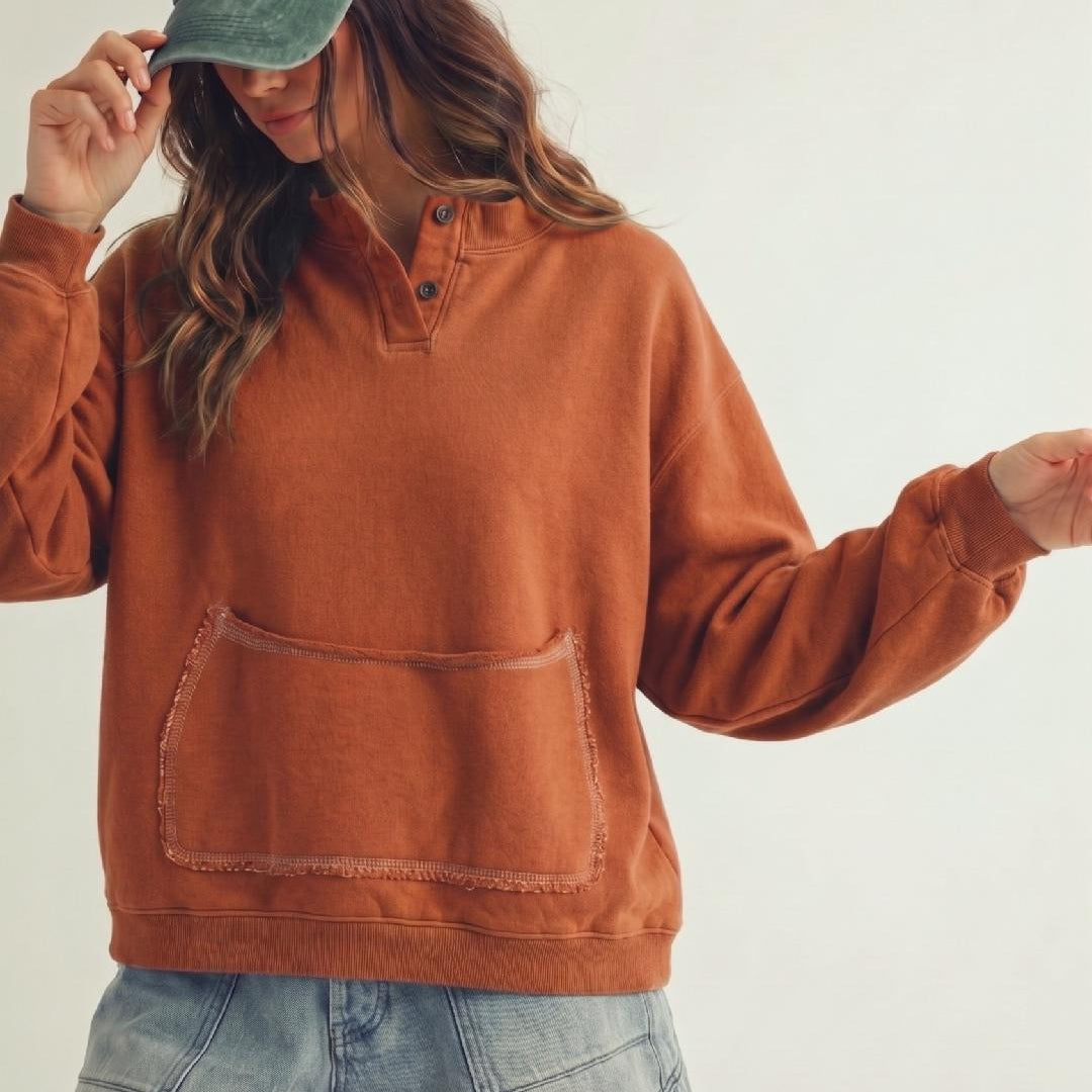 Rust Front Pocket Top